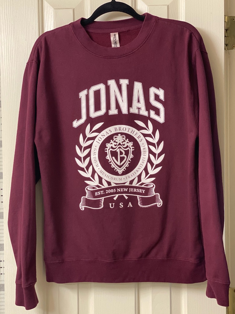 Jonas Brothers Maroon Crewneck Tour Sweatshirt Size Medium